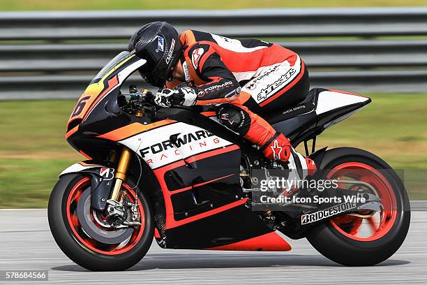 Loriz Baz of NGM Forward Racing in action during the second day of the second official MotoGP testing session held at Sepang International Circuit in...