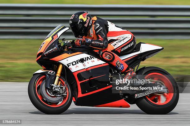 Stefan Bradl of NGM Forward Racing in action during the second day of the second official MotoGP testing session held at Sepang International Circuit...