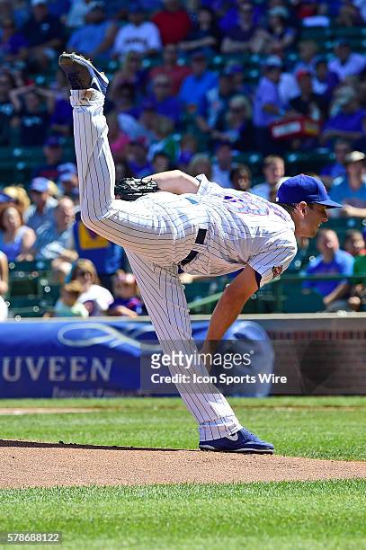 Jacob Turner pitching in game action as the Chicago Cubs played spoiler, by defeating the Milwaukee Brewers, 4-2 at Wrigley Field, Chicago, Il