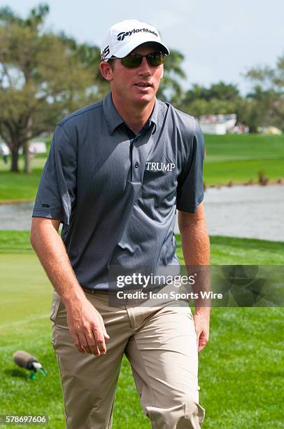 Jim Herman finishes the 2nd green in the Third round of The Honda Classic at PGA National Resort & Spa - Champion Course in Palm Beach Gardens, FL.