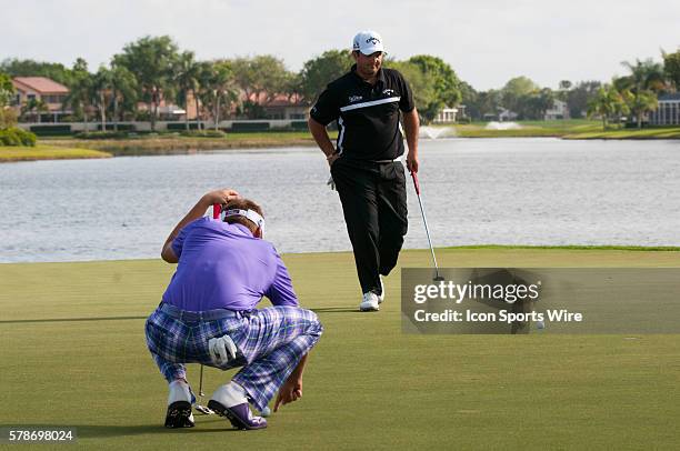 Ian Poulter - England, Patrick Reed - Texas play the 18th Hole in the Third round of The Honda Classic at PGA National Resort & Spa - Champion Course...