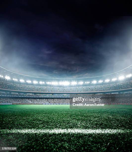 illustrations, cliparts, dessins animés et icônes de stadium lights - grass