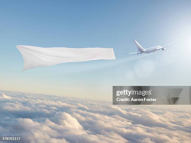 aircraft banner - aeroplane stock illustrations