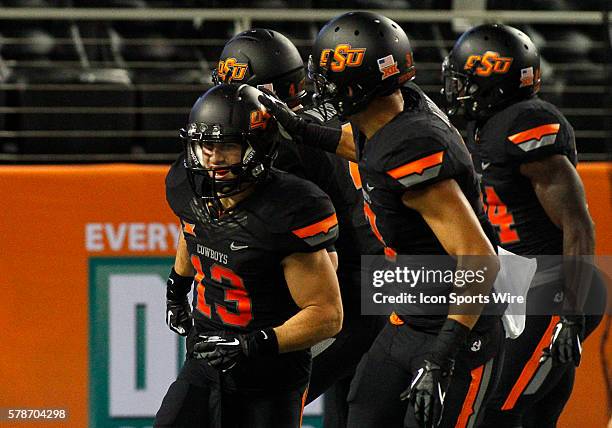 Oklahoma State Cowboys wide receiver David Glidden during a NCAA football game between the Florida State Seminoles and the Oklahoma State Cowboys in...