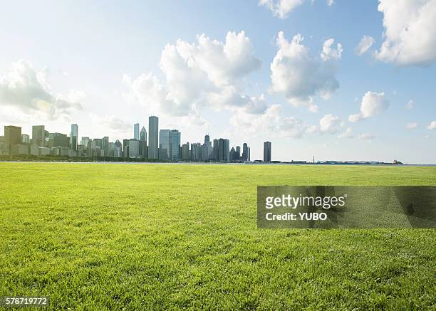 urban lawn - lagos skyline - fotografias e filmes do acervo