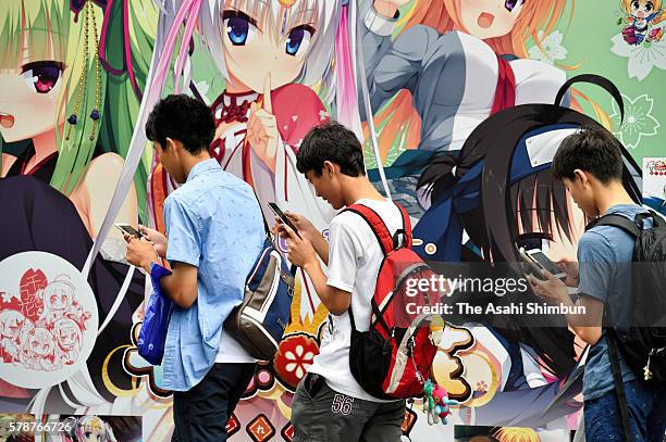 Pokemon Go players at Akihabara district on July 22, 2016 in Tokyo, Japan. Japanese players started downloading "Pokemon Go" following earlier...