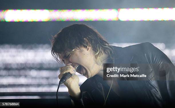 Julian Casablancas of The Strokes performs during Splendour in the Grass 2016 on July 22, 2016 in Byron Bay, Australia.