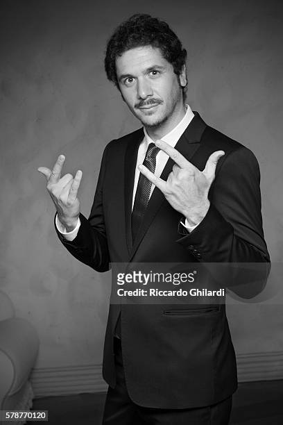 Diector Gabriele Mainetti is photographed for for Self Assignment on July 2, 2016 in Taormina, Italy.