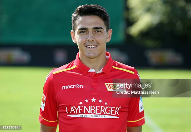 Eroll Zejnullahu poses during the 1.FC Union Berlin team presentation at Stadion an der Alten Foersterei on July 22, 2016 in Berlin, Germany.