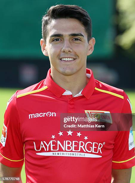 Eroll Zejnullahu poses during the 1.FC Union Berlin team presentation at Stadion an der Alten Foersterei on July 22, 2016 in Berlin, Germany.