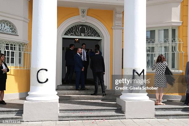 General view during the wedding of Mario Gomez and Carina Wanzung at registry office Mandlstrasse on July 22, on July 22, 2016 in Munich, Germany.