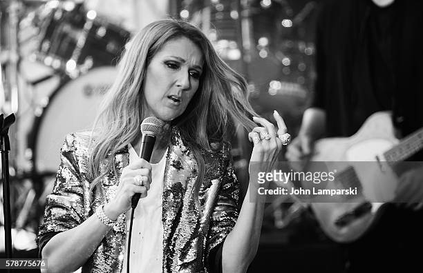 Celine Dion performs on NBC's "Today" at Rockefeller Plaza on July 22, 2016 in New York City.