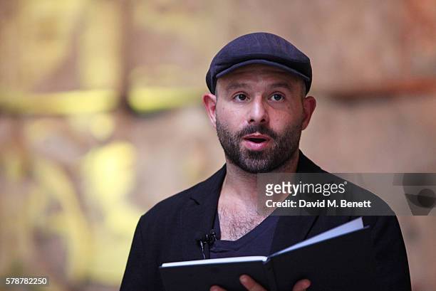 Actor Anatol Yusef reads "Poets, Warriors" by Gabriele Tinti at The British Museum on July 22, 2016 in London, England.