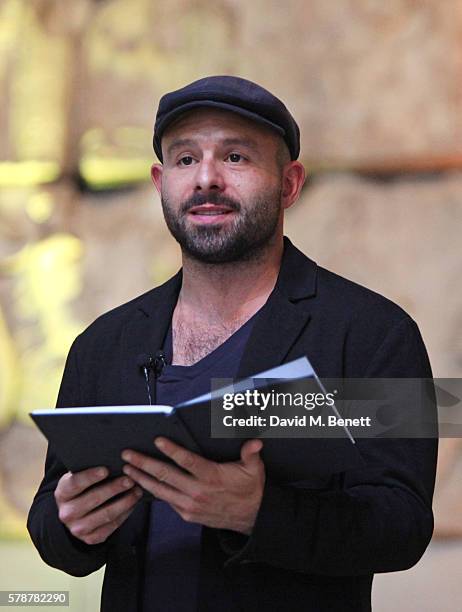 Actor Anatol Yusef reads "Poets, Warriors" by Gabriele Tinti at The British Museum on July 22, 2016 in London, England.