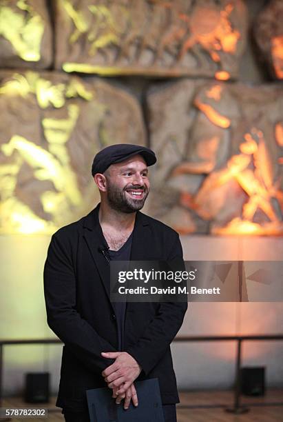 Actor Anatol Yusef reads "Poets, Warriors" by Gabriele Tinti at The British Museum on July 22, 2016 in London, England.