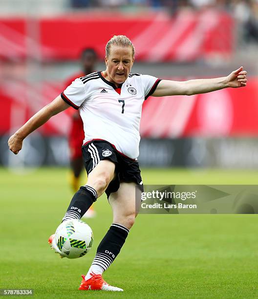 Melanie Behringer of Germany runs with the ball during the women's international friendly match between Germnay and Ghana at Benteler Arena on July...