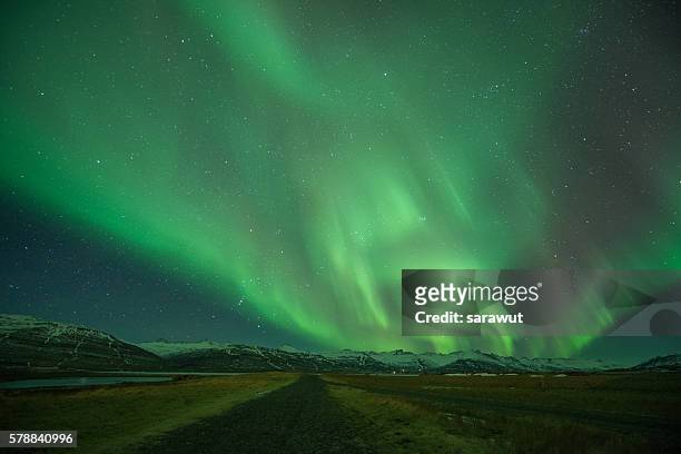 aurora borealis in iceland - thingvellir stock pictures, royalty-free photos & images