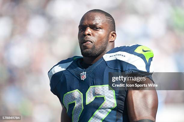 Seattle Seahawks RB Robert Turbin during the NFL game between the San Diego Chargers and the Seattle Seahawks at Qualcomm Stadium in San Diego, CA.