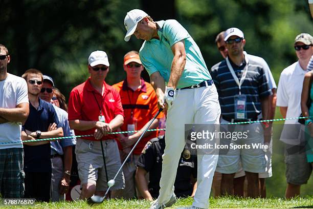 Jordan Spieth tee shot from the 4th during the final round of the Quicken Loans National at Congressional Country Club in Bethesda, MD.
