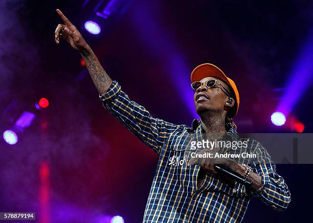 Rapper Wiz Khalifa performs onstage during day 3 of Pemberton Music Festival on July 16, 2016 in Pemberton, Canada.