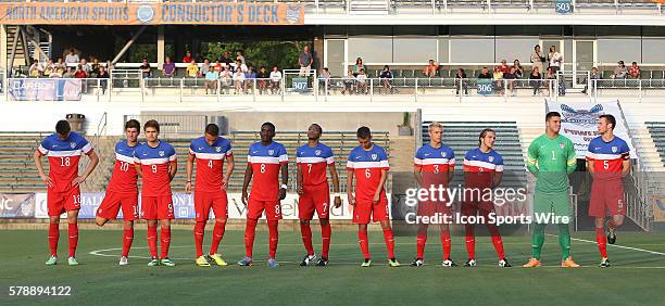 Starters. From left: Andrija Novakovich, Ian Harkes, Alan Winn, Jesus Vazquez, Ahinga Selemani, Jacori Hayes, Jake Rozhansky, Caleb Duvernay, Travis...