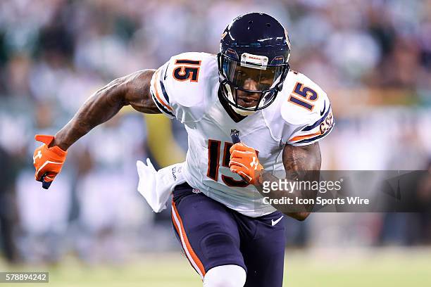 Chicago Bears wide receiver Brandon Marshall during the first half of a NFL matchup between the Chicago Bears and the New York Jets at MetLife...