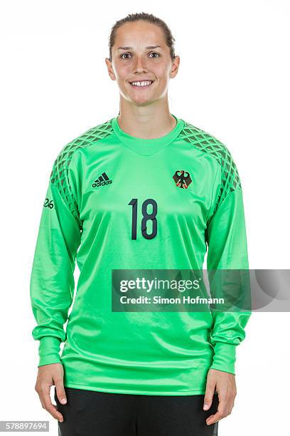 Laura Benkarth poses during Germany Women's Team Presentation on July 19, 2016 in Paderborn, Germany.