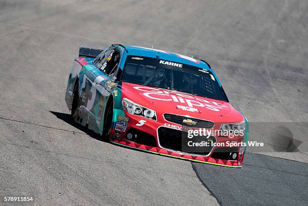 Sprint Cup Series Kasey Kahne driver of the Great Clips/Shark Week Chevrolet during practice for the Camping World RV Sales 301 at New Hampshire...