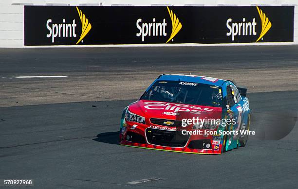 Kasey Kahne hits the track in his Great Clips/Shark Week Chevrolet during practice for the Camping World RV Sales 301 at New Hampshire Motor Speedway...