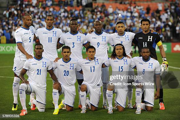 The Honduras National Team poses on the field prior to the game against the Turkish National Team in a Road to Brazil friendly match at RRK Memorial...