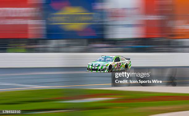 Kyle Busch races his Interstate Batteries Toyota during the Camping World RV Sales 301 at New Hampshire Motor Speedway in Loudon, NH.