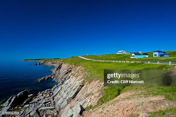 cabot trail near cheticamp - canada coastline stock pictures, royalty-free photos & images