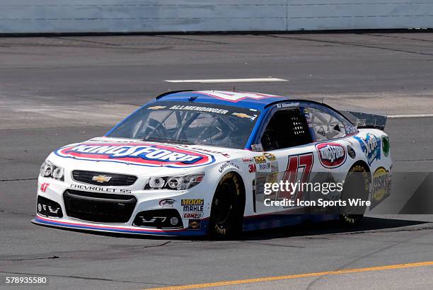 Sprint Cup Series AJ Allmendinger driver of the Kingsford Charcoal Chevrolet during practice for Camping World RV Sales 301 at New Hampshire Motor...