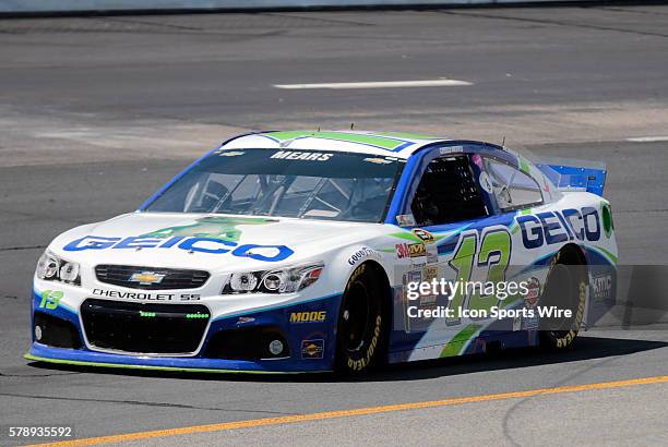 Sprint Cup Series Casey Mears driver of the No. 13 GEICO Chevrolet SS Chevrolet during practice for Camping World RV Sales 301 at New Hampshire Motor...