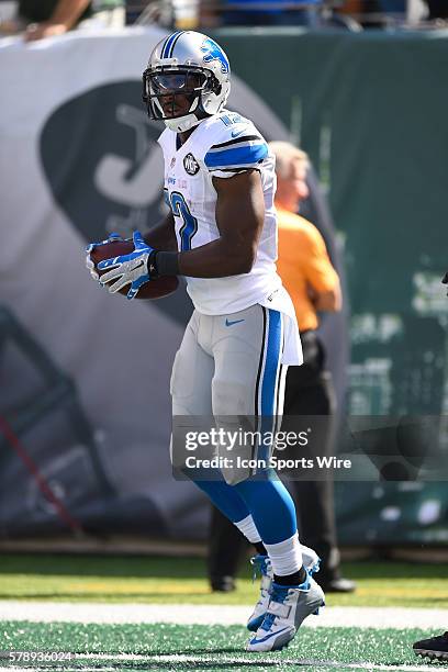 Detroit Lions wide receiver Jeremy Ross during a NFL football game between the Detroit Lions and the New York Jets at MetLife Stadium in East...