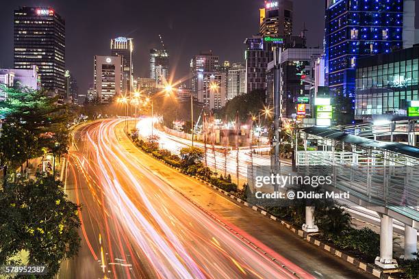 jakarta night rush - newly industrialized country imagens e fotografias de stock