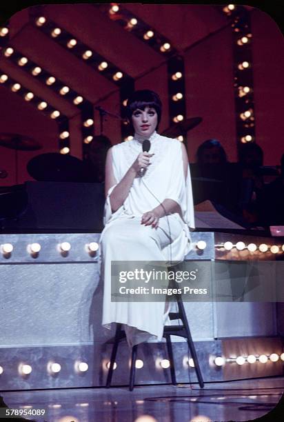 Liza Minnelli performing at the London Palladium circa 1972 in London, England.