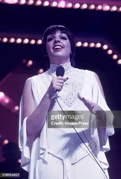Liza Minnelli performing at the London Palladium circa 1972 in London, England.