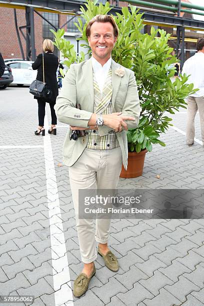 Sandro Rath attends the Breuninger show during Platform Fashion July 2016 at Areal Boehler on July 22, 2016 in Duesseldorf, Germany.