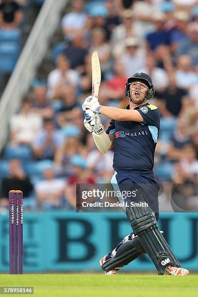 Travis Head of Yorkshire bats during the NatWest T20 Blast match between Yorkshire Vikings and Nothamptonshire Steelbacks at Headingley on July 22,...