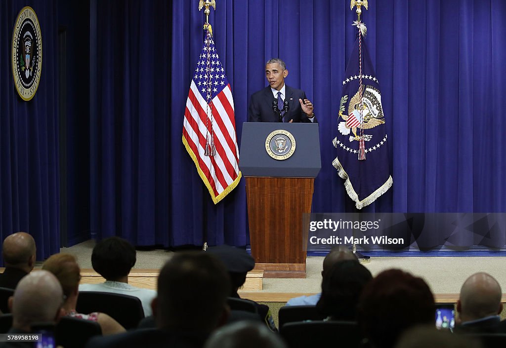 President Obama Speaks At Meeting With Law Enforcement Officials