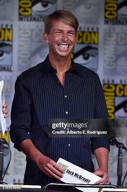 Actor Jack McBrayer attends the Inside "The Big Bang Theory" Writers' Room during Comic-Con International 2016 at San Diego Convention Center on July...