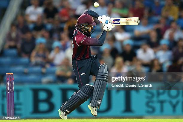 Graeme White of Northampton bats during the NatWest T20 Blast match between Yorkshire Vikings and Nothamptonshire Steelbacks at Headingley on July...