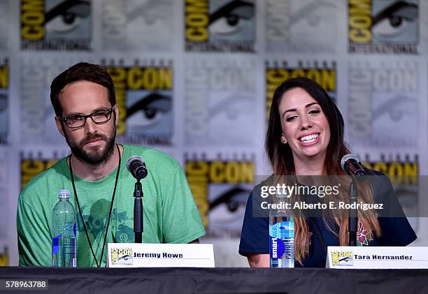 Writer Jeremy Howe and writer/producer Tara Hernandez attend the Inside "The Big Bang Theory" Writers' Room during Comic-Con International 2016 at...