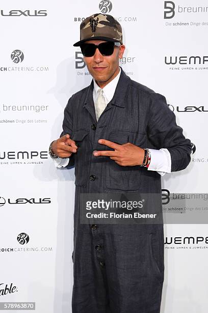 Samy Mabrouk attends the Breuninger show during Platform Fashion July 2016 at Areal Boehler on July 22, 2016 in Duesseldorf, Germany.