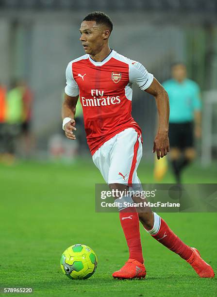 Kieran Gibbs of Arsenal during a pre season friendly between RC Lens and Arsenal at Stade Bollaert-Delelis on July 22, 2016 in Lens.