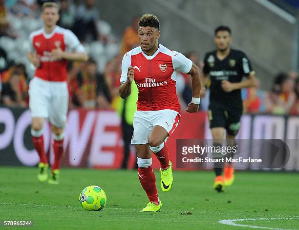Alex Oxlade-Chamberlain of Arsenal during a pre season friendly between RC Lens and Arsenal at Stade Bollaert-Delelis on July 22, 2016 in Lens.