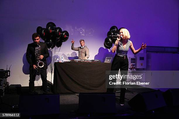 Ramona Nerra performs at the Breuninger after party during Platform Fashion July 2016 at Areal Boehler on July 22, 2016 in Duesseldorf, Germany.