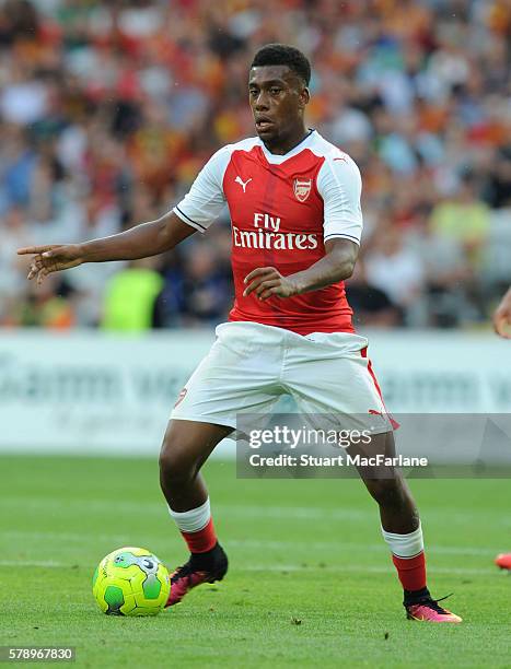 Alex Iwobi of Arsenal during a pre season friendly between RC Lens and Arsenal at Stade Bollaert-Delelis on July 22, 2016 in Lens.