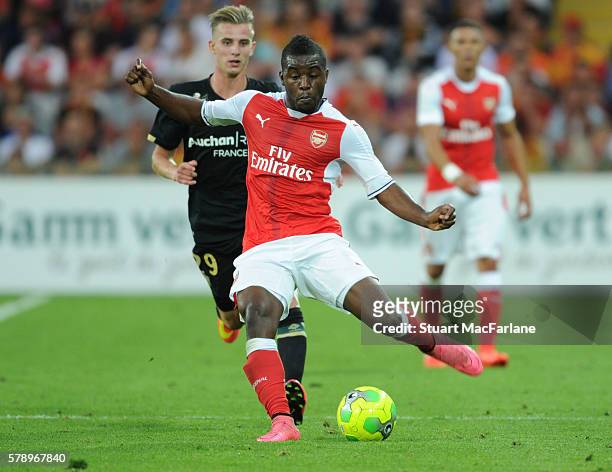 Joel Campbell of Arsenal during a pre season friendly between RC Lens and Arsenal at Stade Bollaert-Delelis on July 22, 2016 in Lens.